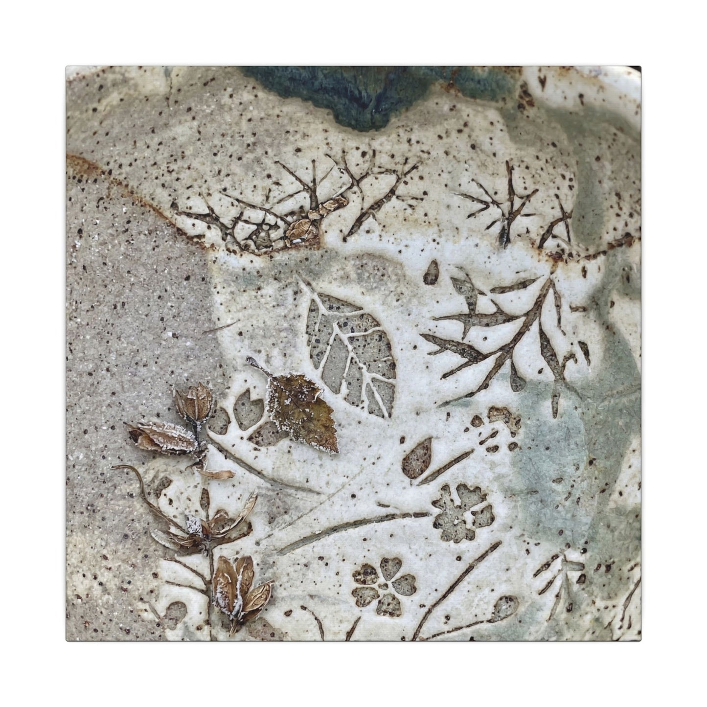 Ceramic Bowl Winter Canvas Art | Japandi Earthy Design