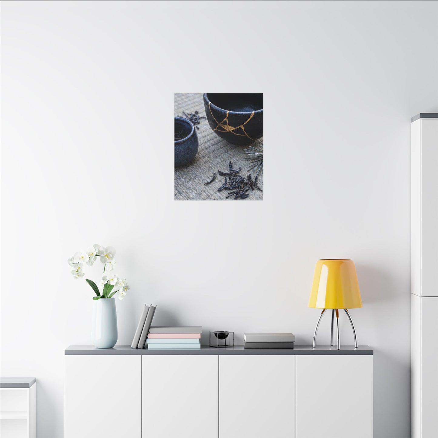 Kintsugi Tea Ceremony in Overcast | Gold Vein Canvas Art