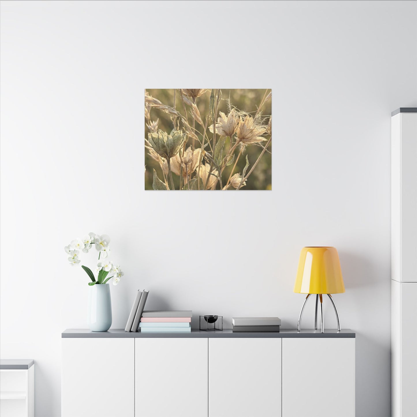 Summer Dried Flowers Minimal Line Canvas Art | Cozy Decor