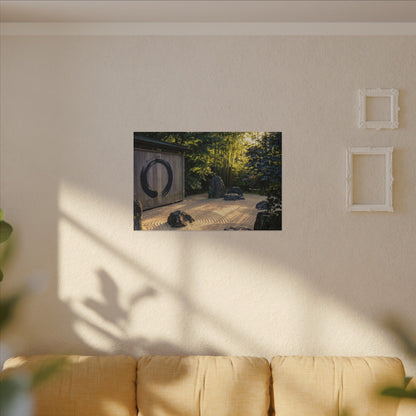 Rock Garden Enso Canvas Art | Tranquil Zen Art