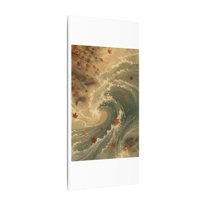 Japandi Ocean Wave in Candlelight | Japanese Pattern Canvas Art