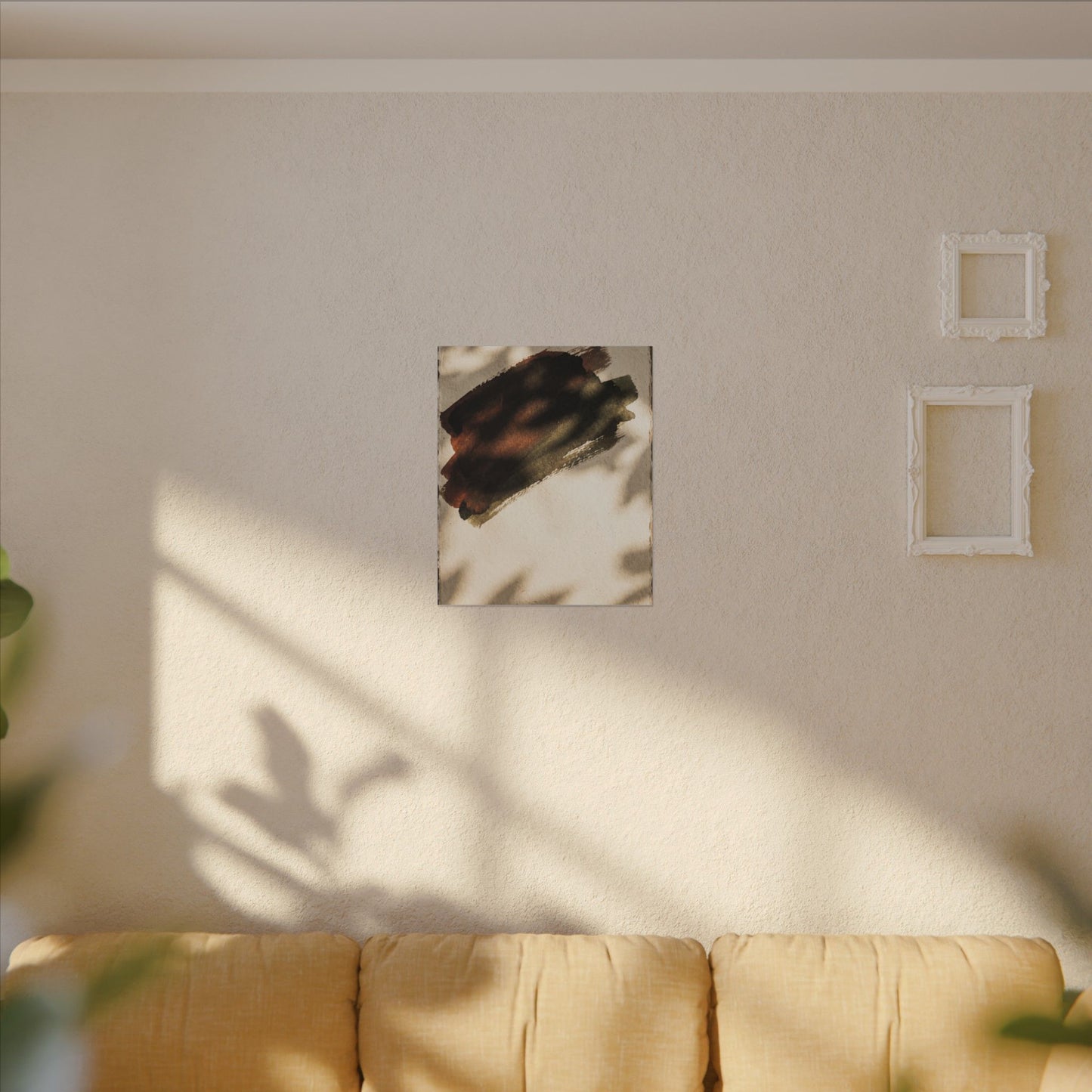 Ink Brushstroke Canvas Art | Summer Dark Japandi Moody Minimal Art