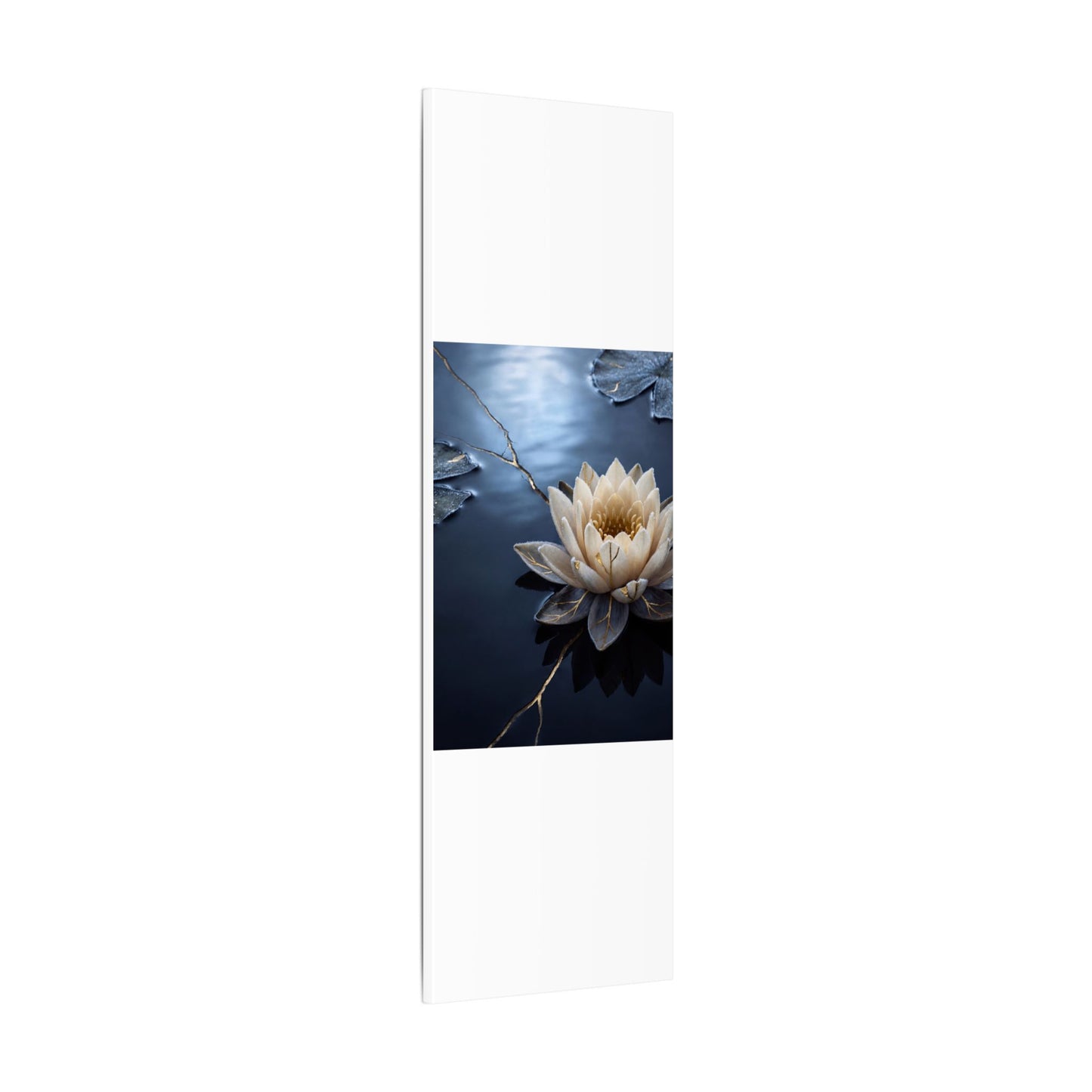 Beautiful Lotus Flower Canvas Art - Gold Vein Kintsugi