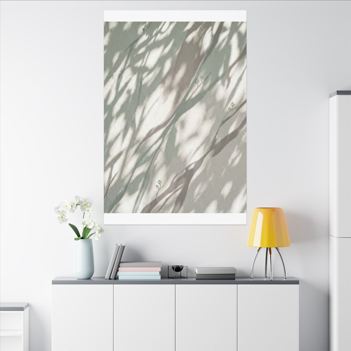 Japandi Shadow Play in Dappled | Japanese Pattern Canvas Art