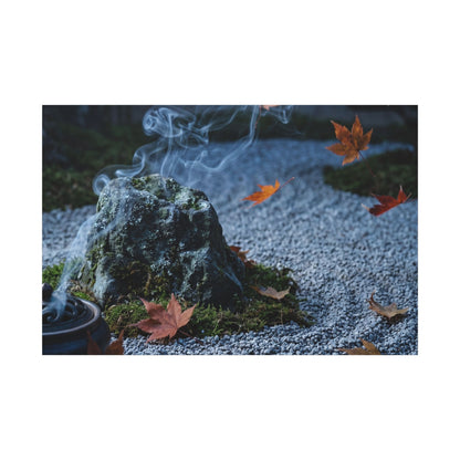 Autumn Incense Smoke Karesansui Canvas Art | Calm Decor
