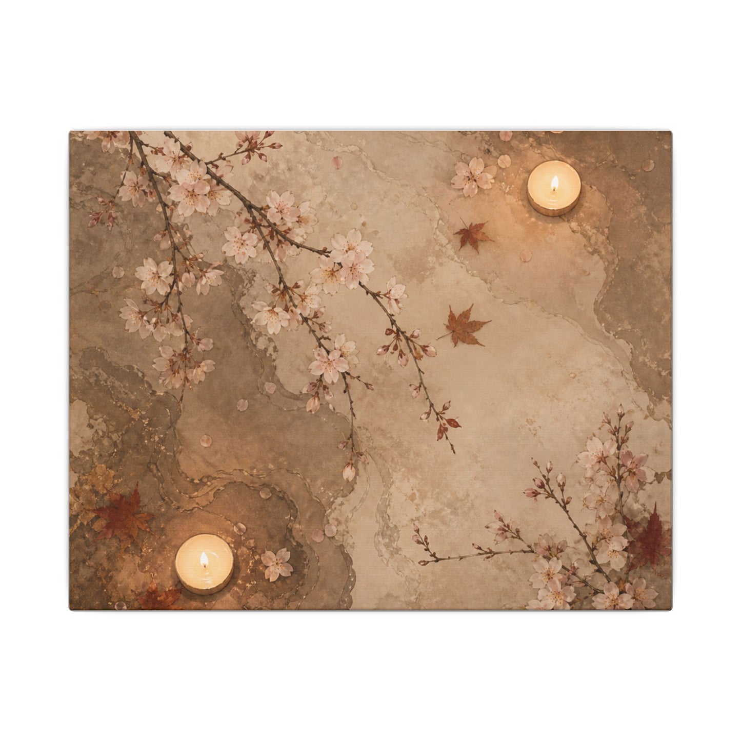 Cherry Blossom Canvas Art | Autumn Japandi Japanese Pattern Art