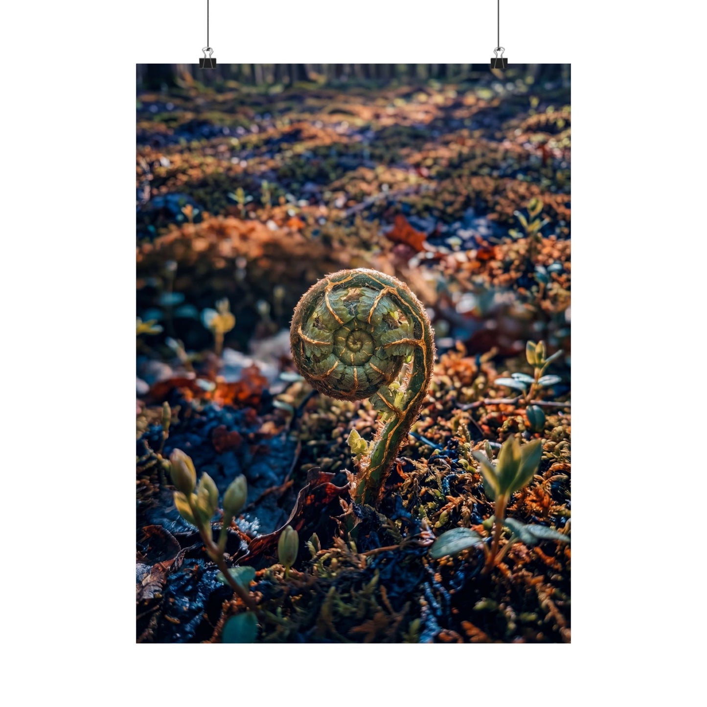 Dappled Fern Unfurling Wall Art Print - Kintsugi Seijaku