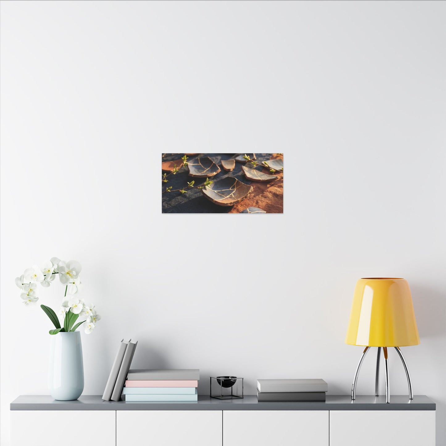Spring Broken Pottery Gold Vein Canvas Art | Philosophical Decor