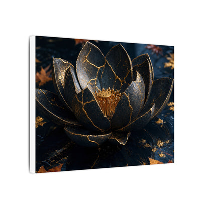 Moonlight Lotus Flower Canvas Art - Kintsugi Fukinsei