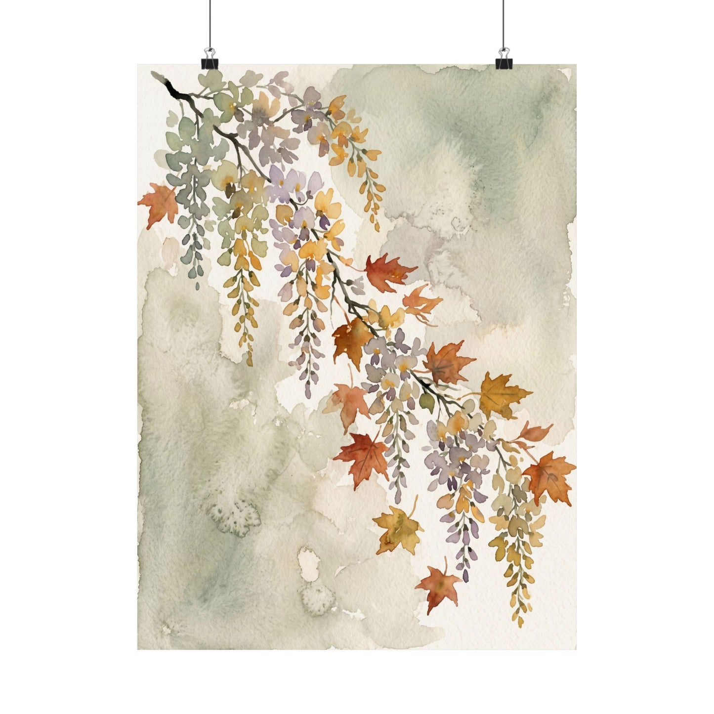 Golden Hour Wisteria Wall Art Print - Japandi Ma