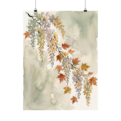 Golden Hour Wisteria Wall Art Print - Japandi Ma