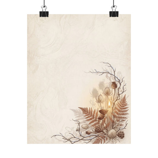 Cottagecore Dried Flowers in Candlelight | Forest Whimsy Wall Art Print Art Print