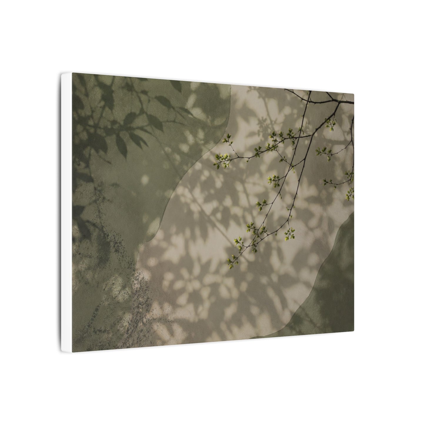 Neutral Shadow Play Canvas Art - Japanese Pattern Japandi