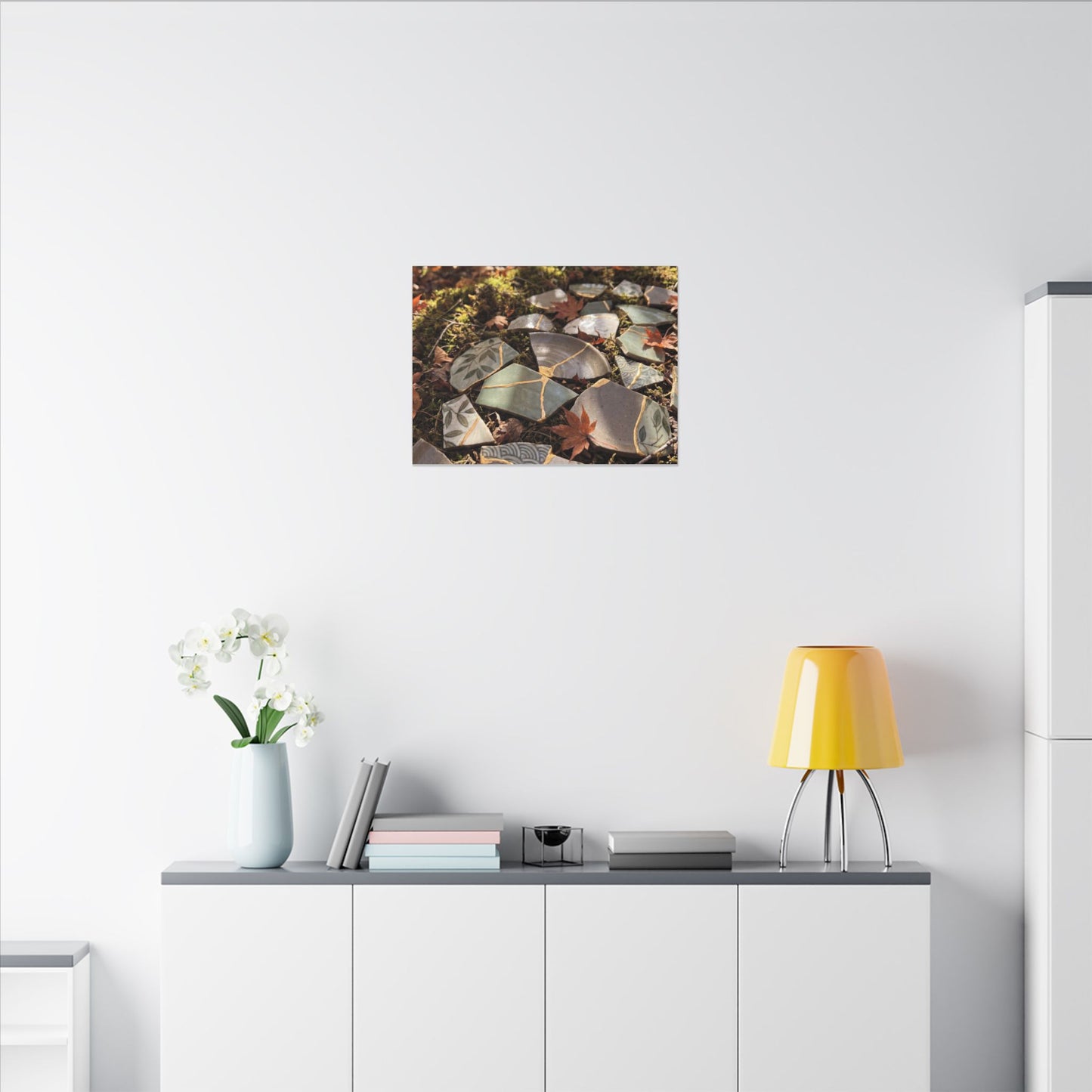 Broken Pottery Japanese Pattern Canvas Art | Elegant Japandi Art