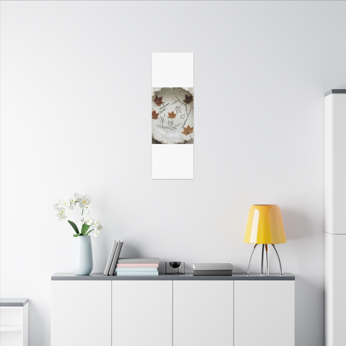 Ceramic Bowl Autumn Canvas Art | Japandi Elegant Design