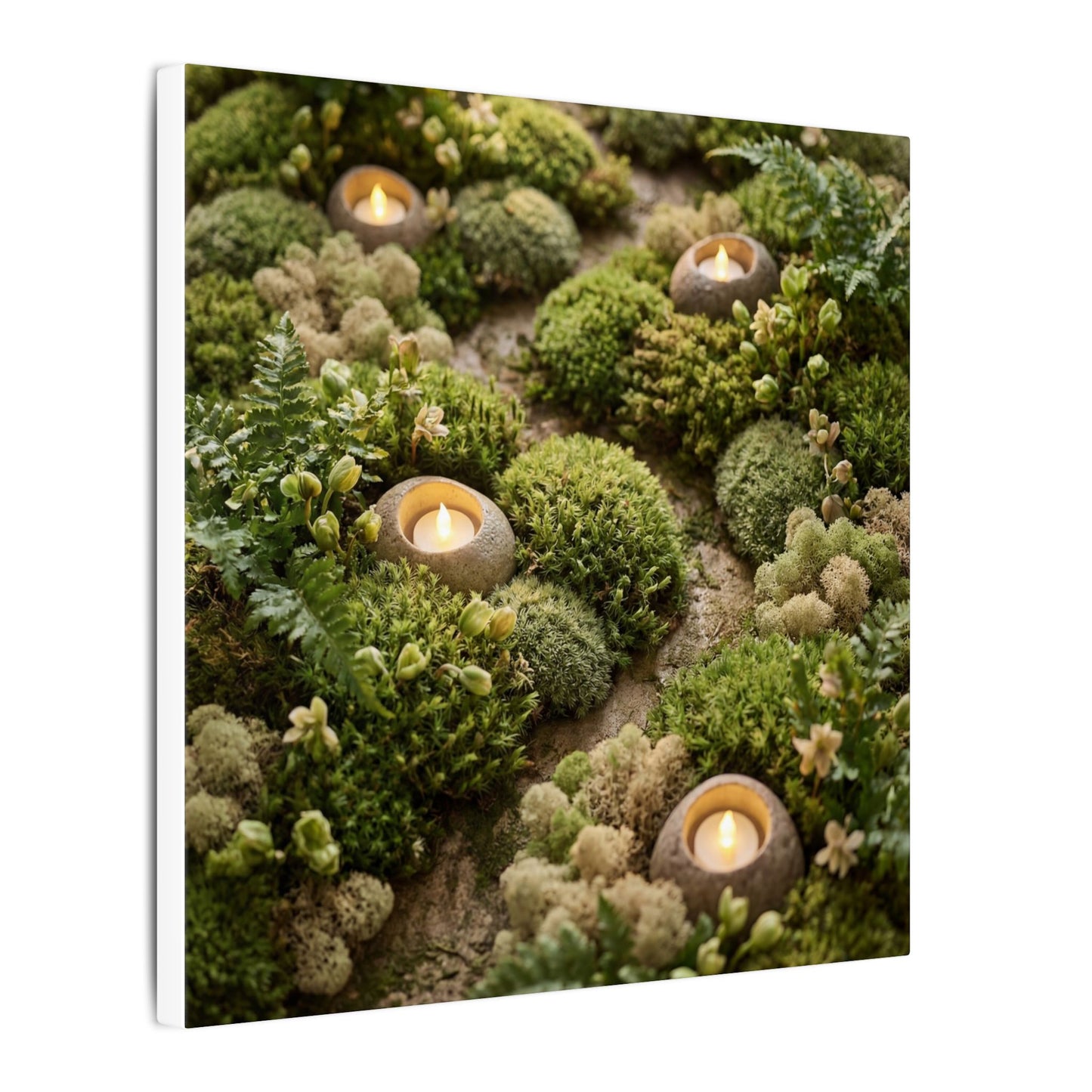 Moss Close Up Japanese Pattern Canvas Art | Neutral Japandi Art
