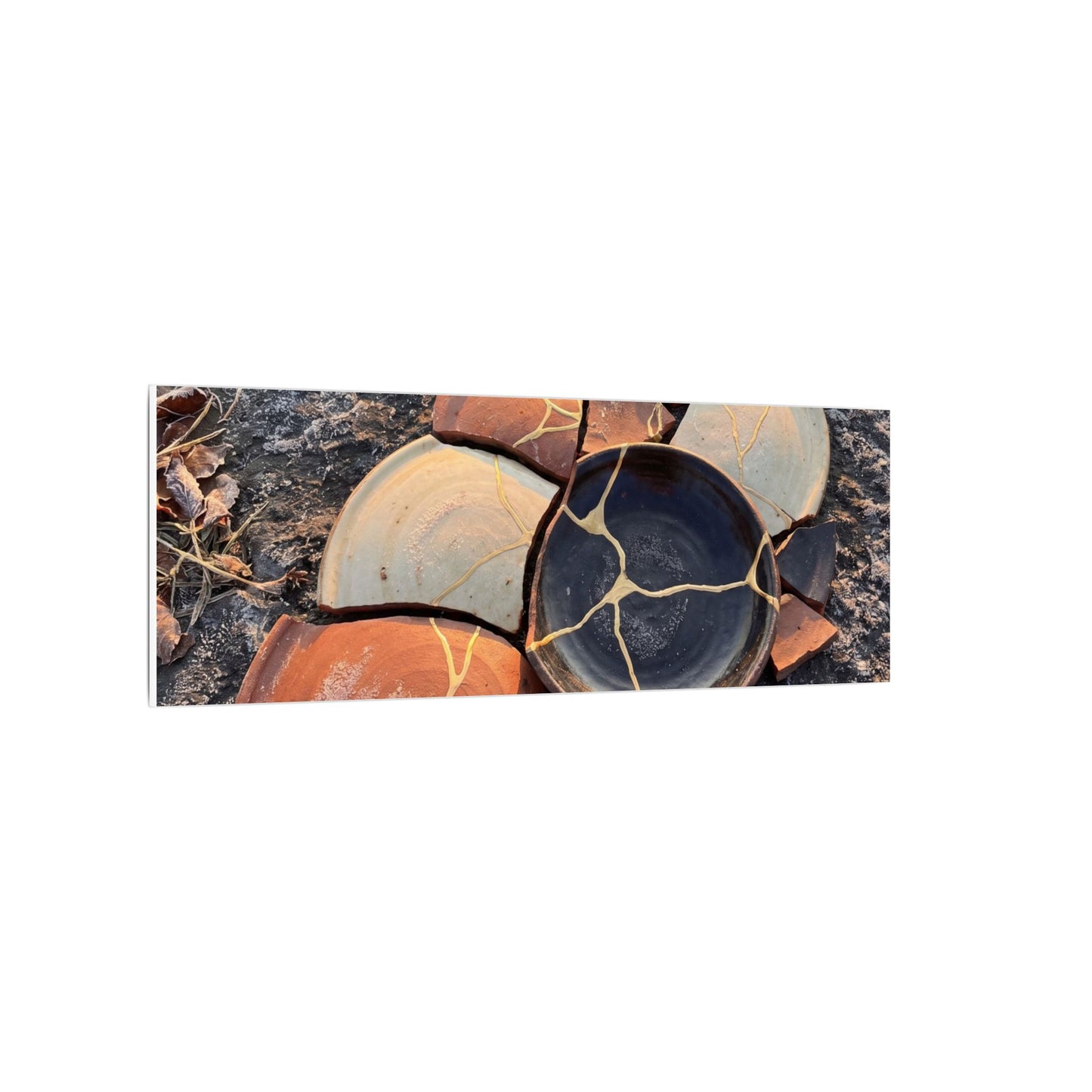 Winter Broken Pottery Gold Vein Canvas Art | Beautiful Decor