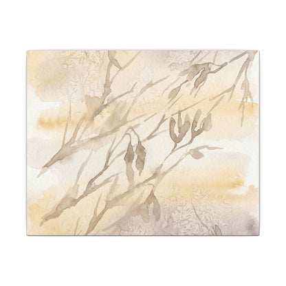 Shadow Play Winter Canvas Art | Japandi Warm Design