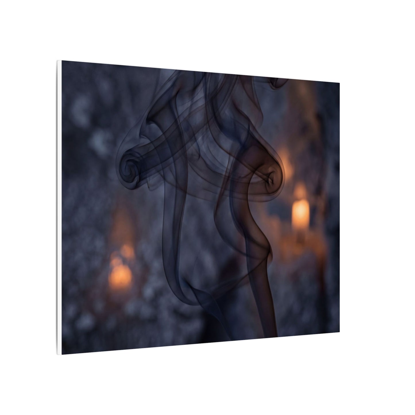Incense Smoke Winter Canvas Art | Dark Japandi Sophisticated Design