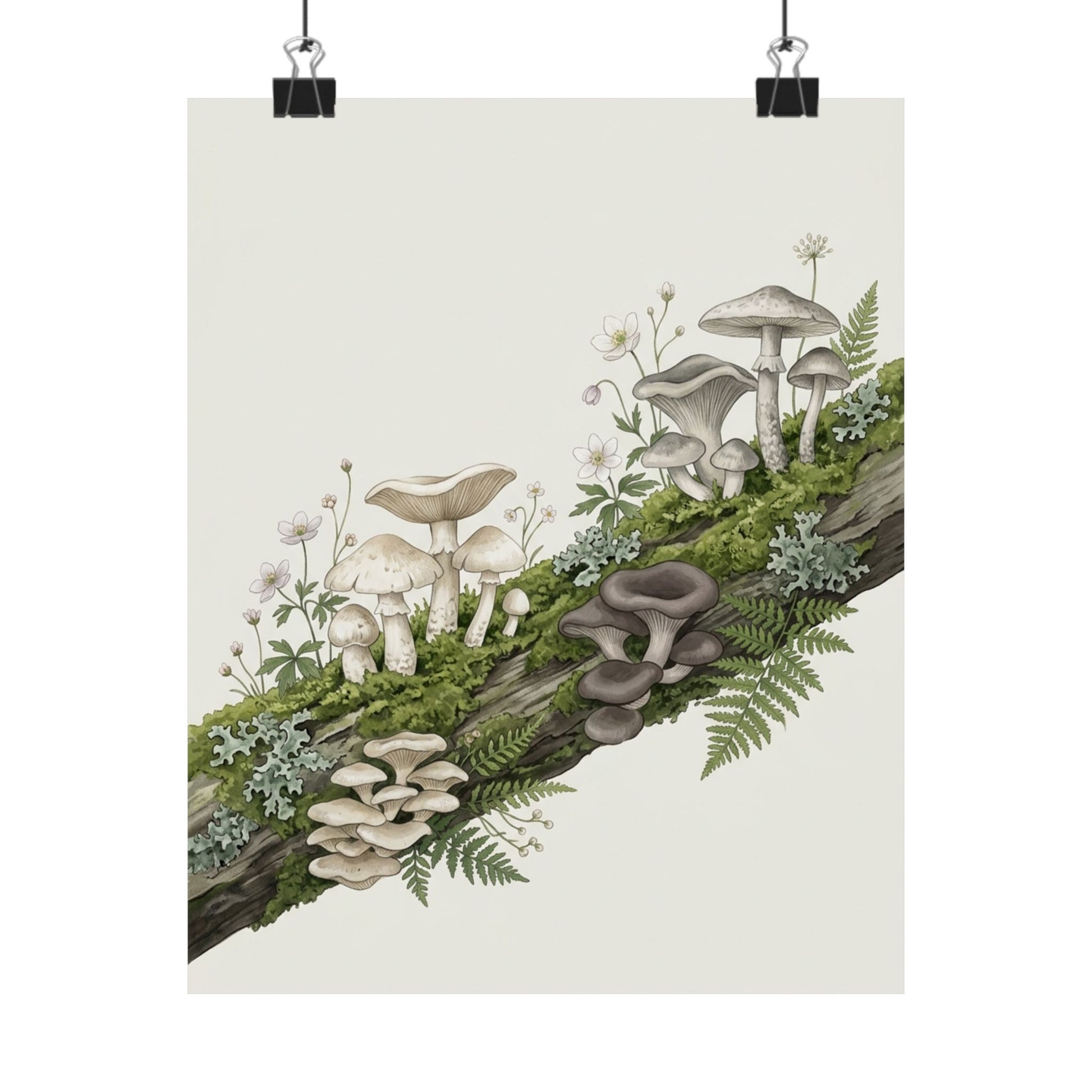 Dried Flowers Japanese Pattern Wall Art Print | Cozy Japandi Art Art Print