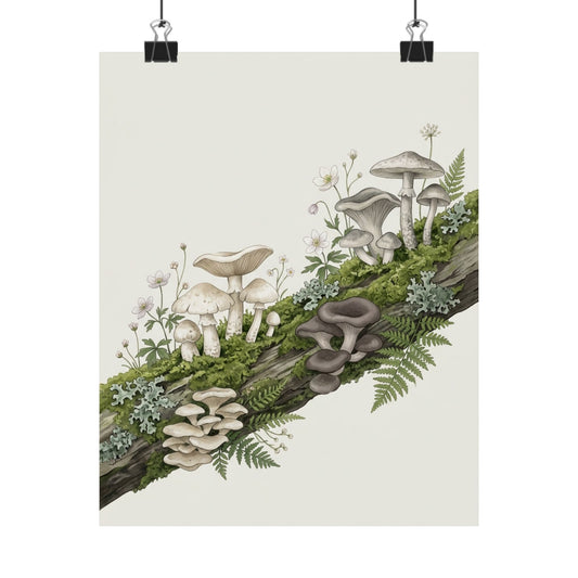 Dried Flowers Japanese Pattern Wall Art Print | Cozy Japandi Art Art Print