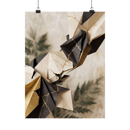 Kintsugi Paper Fold in Overcast | Broken Beauty Wall Art Print
