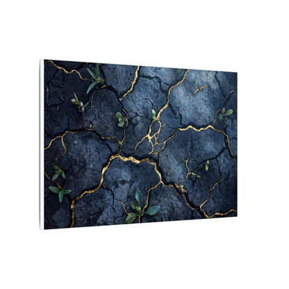 Cracked Earth Spring Canvas Art | Kintsugi Healing Design