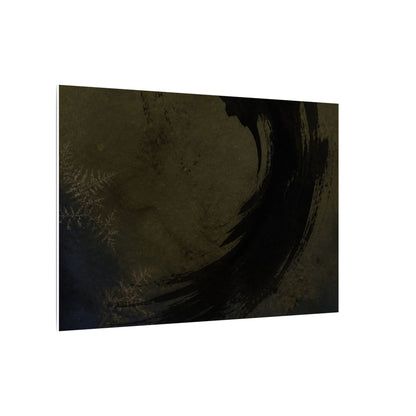 Seijaku Ink Brushstroke Canvas Art - Dark Japandi Moody Minimal