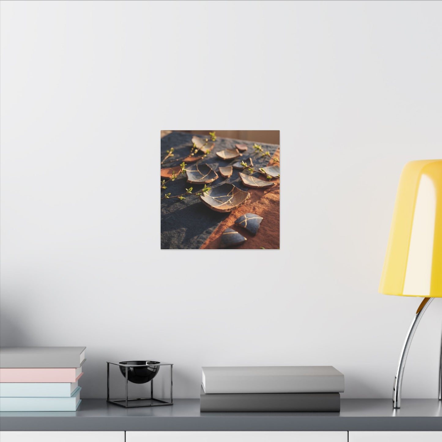 Spring Broken Pottery Gold Vein Canvas Art | Philosophical Decor