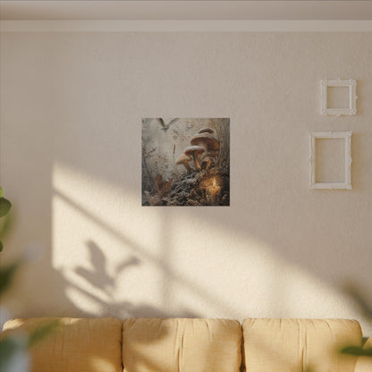 Wild Mushrooms Texture Canvas Art | Elegant Japandi Art