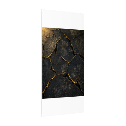 Cracked Earth Canvas Art | Winter Dark Japandi Shadow Zen Art
