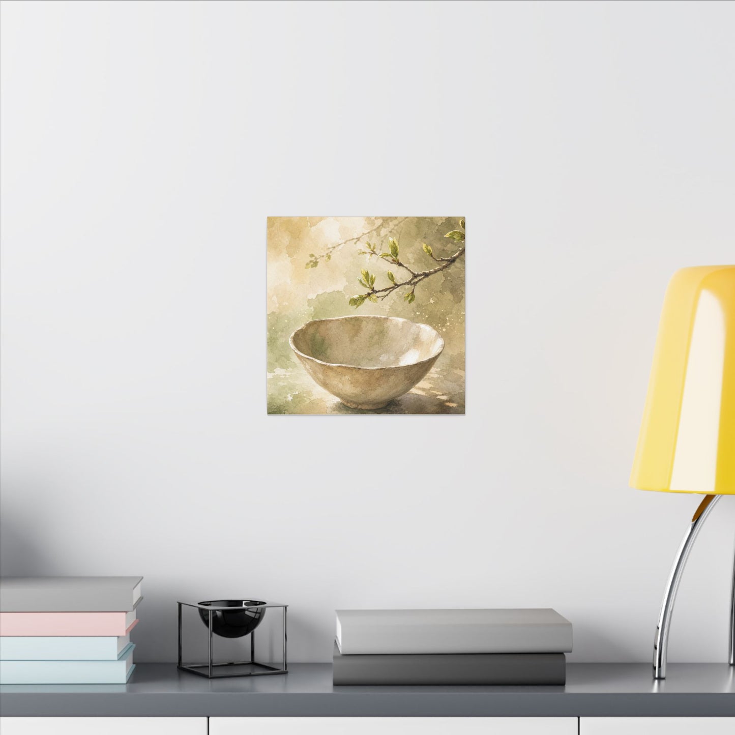 Warm Ceramic Bowl Canvas Art - Watercolor Japandi