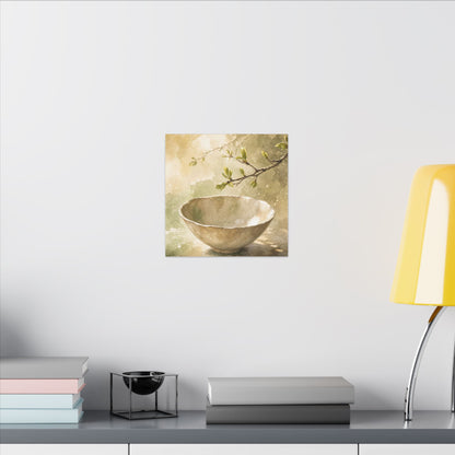 Warm Ceramic Bowl Canvas Art - Watercolor Japandi