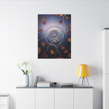 Kintsugi Water Ripple in Dawn | Gold Vein Canvas Art