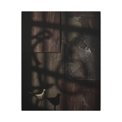 Dark Japandi Shadow Play in Candlelight | Dark Texture Canvas Art