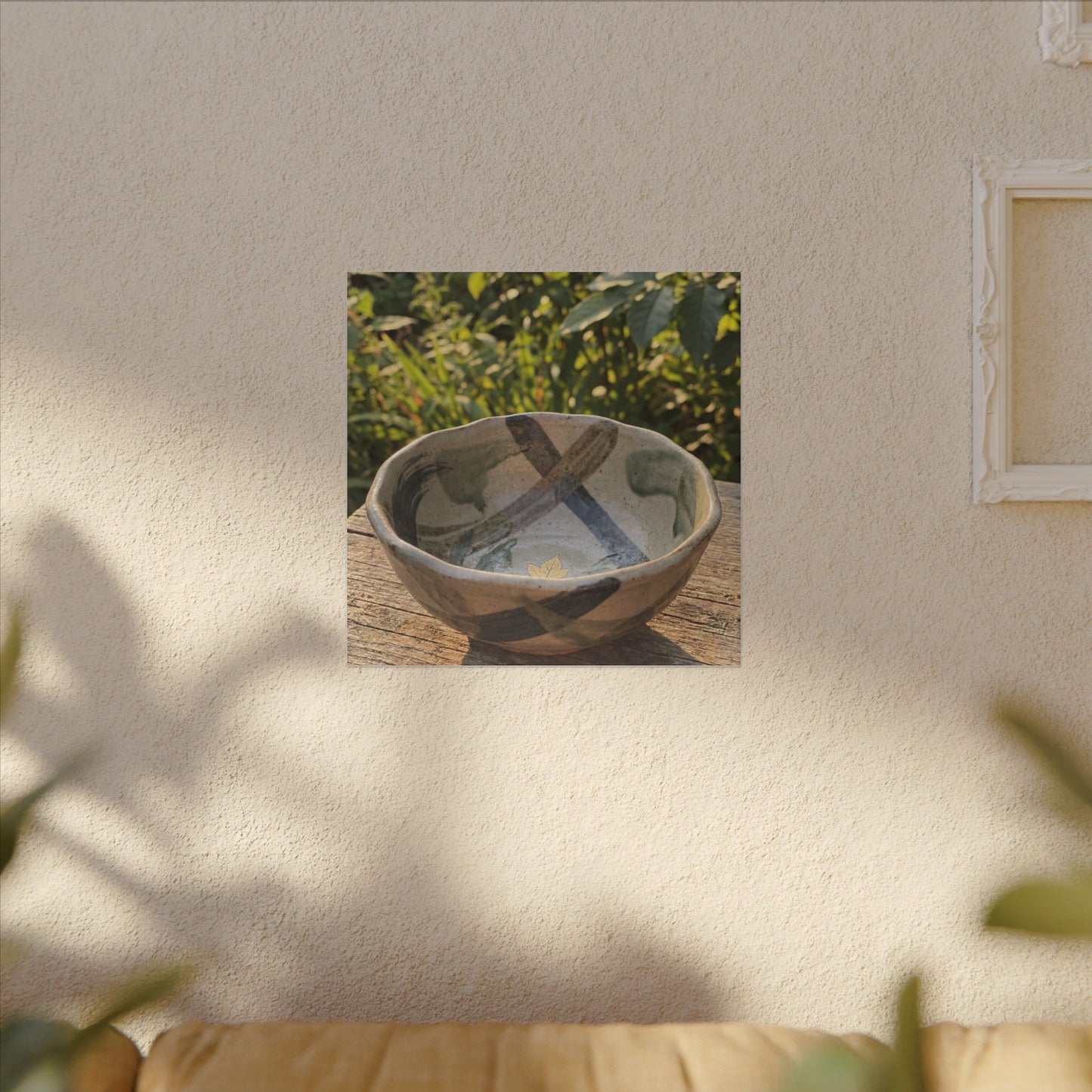 Earthy Ceramic Bowl Canvas Art - Japanese Pattern Japandi