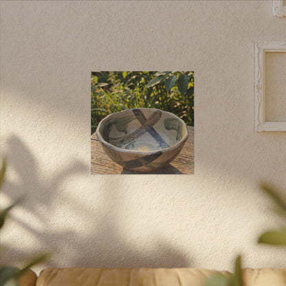Earthy Ceramic Bowl Canvas Art - Japanese Pattern Japandi
