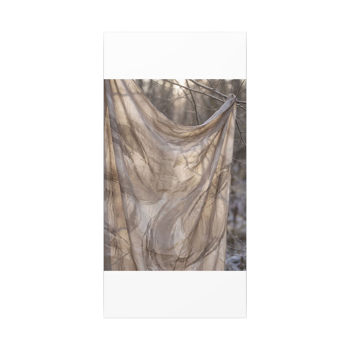Ma Silk Drape Canvas Art - Japandi Japanese Pattern