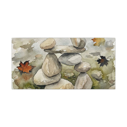Overcast River Stones Canvas Art - Japandi Fukinsei