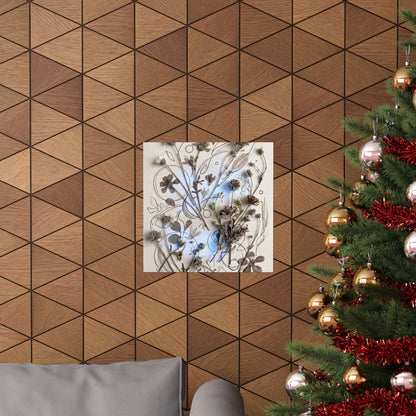 Neutral Dried Flowers Wall Art Print - Minimal Line Japandi