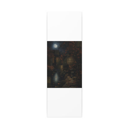 Moonlight Moonlit Garden Canvas Art - Dark Japandi Shibui