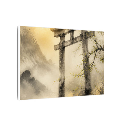 Spring Torii Gate Sumi E Canvas Art | Tranquil Decor