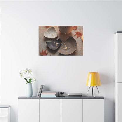Candlelight Broken Pottery Canvas Art - Japandi Ma