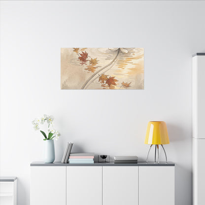 Lotus Flower Canvas Art | Autumn Japandi Minimal Line Art