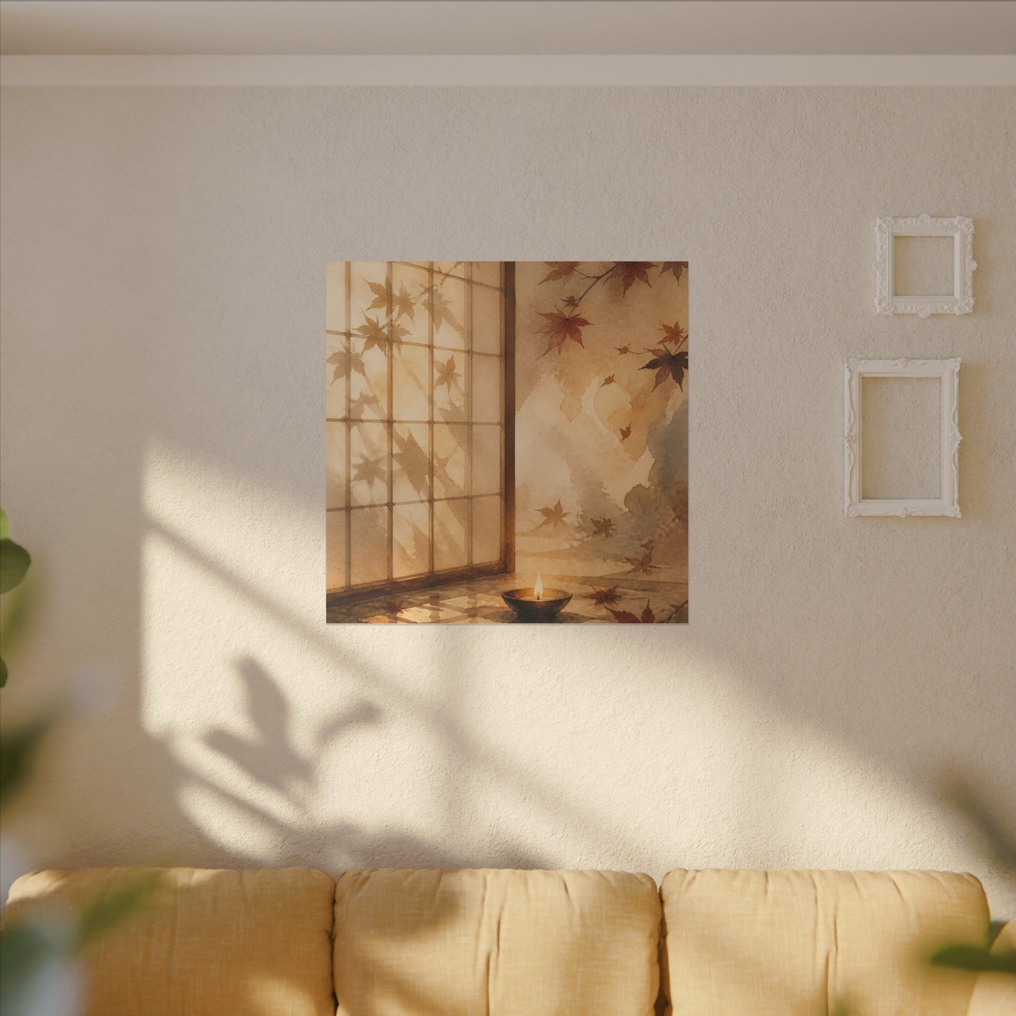 Candlelight Shoji Screen Canvas Art - Japandi Ma