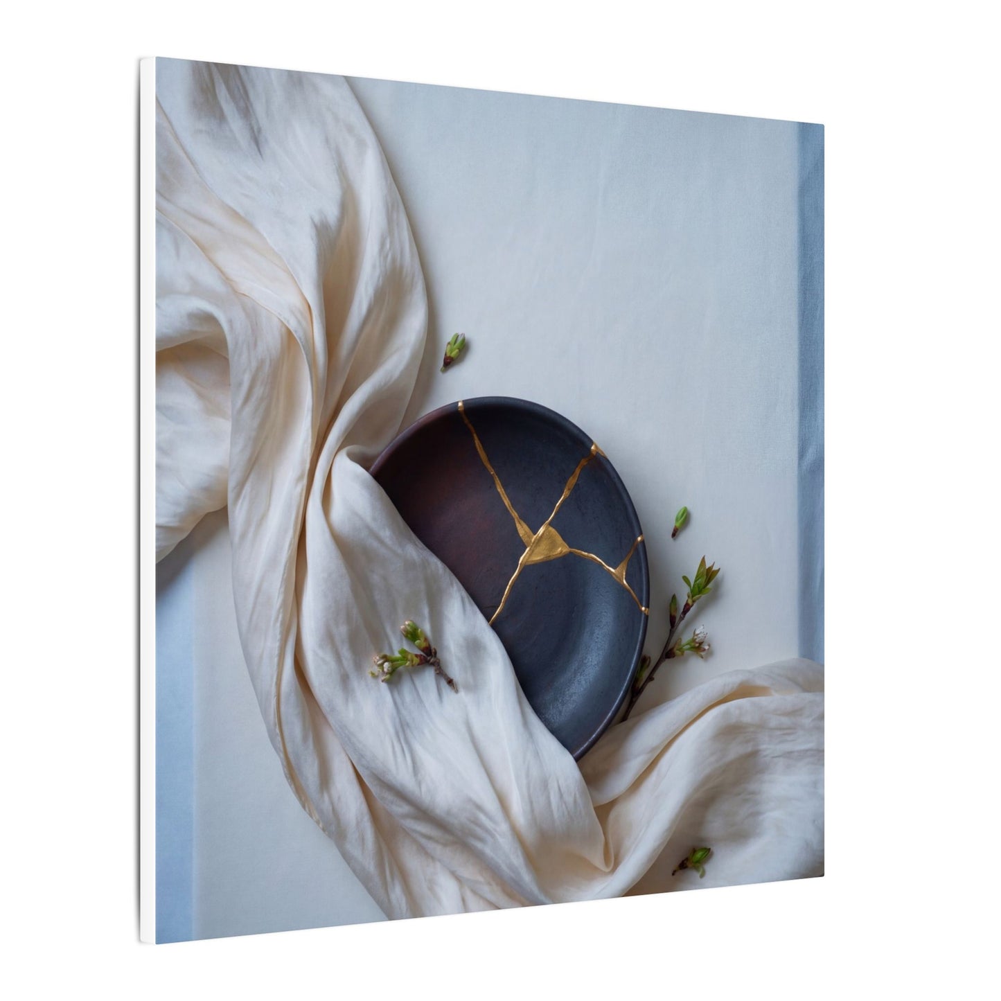Ma Silk Drape Canvas Art - Kintsugi Gold Repair