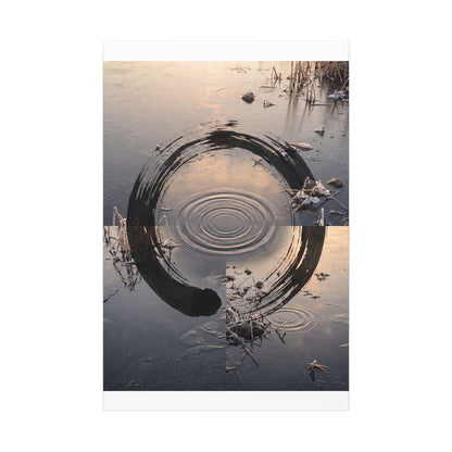 Winter Water Ripple Enso Canvas Art | Tranquil Decor