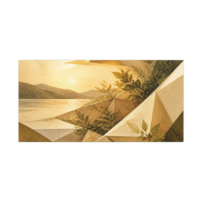 Golden Hour Paper Fold Canvas Art - Japandi Ma