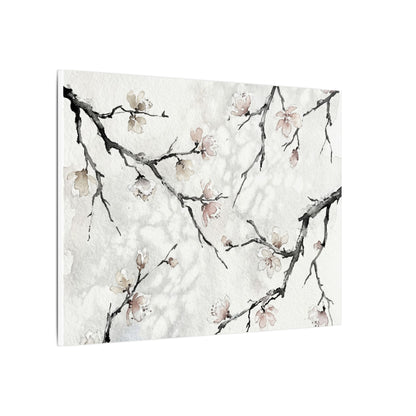 Cherry Blossom Canvas Art | Winter Japandi Watercolor Art