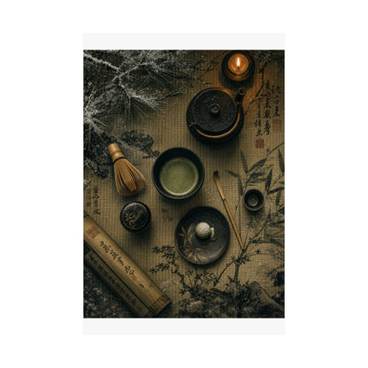 Tea Ceremony Winter Wall Art Print | Zen Calm Design